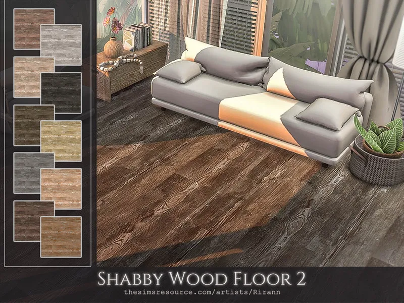 Shabby Wood Floor 2 by Rirann, Sims 4 walls & floors CC