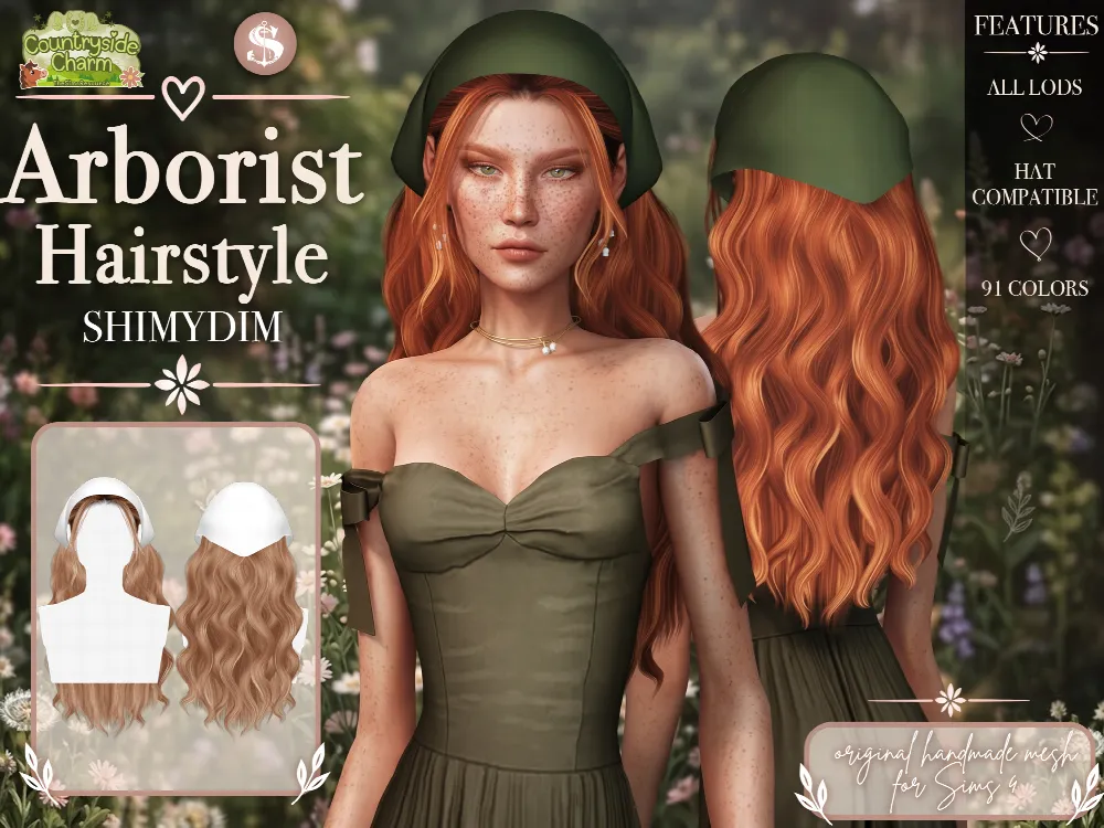 Arborist Hairstyle by Shimydim, Sims 4 hair CC