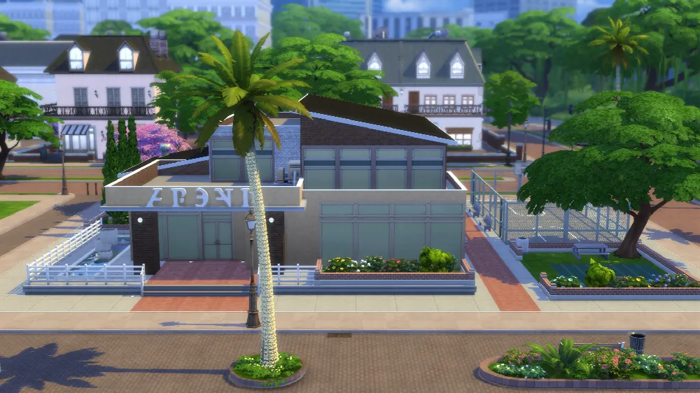 Magnolia Promenade High School by IntincrMars, Sims 4 community lots CC