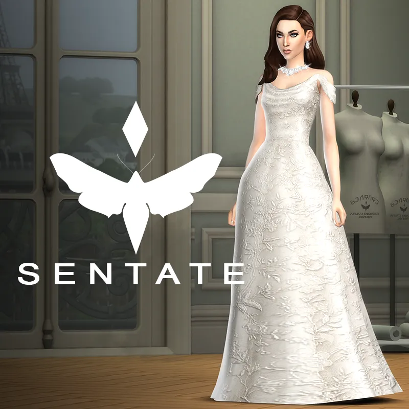 Arabella Dress (Lace) by Sentate, Sims 4 female clothes CC