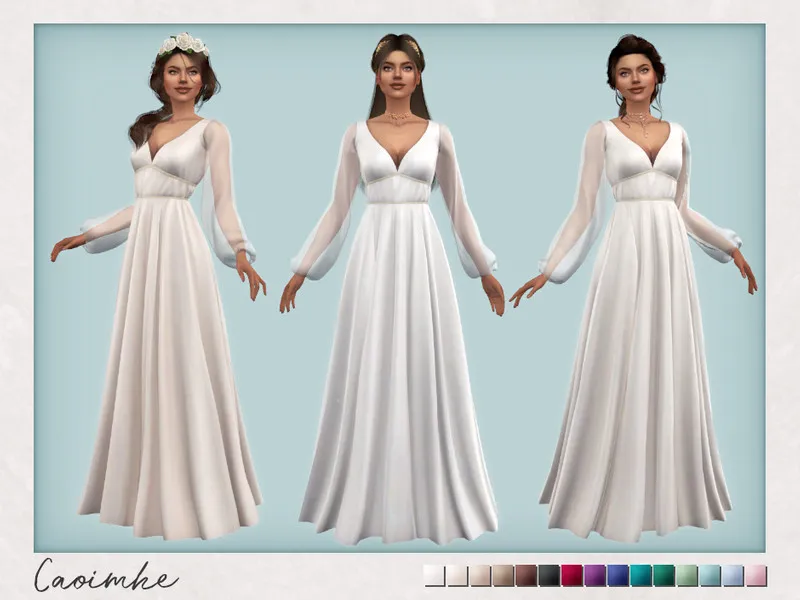 Bohemian Wedding - Caoimhe Dress by Sifix, Sims 4 female clothes CC