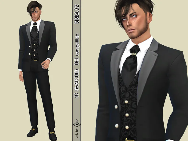Marcus Wedding Suit by Birba32, Sims 4 male clothes CC