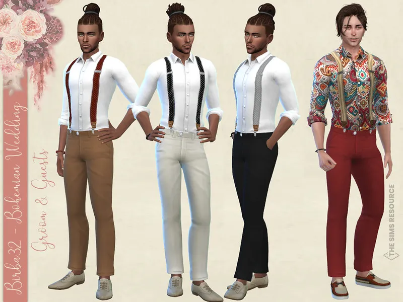 Bohemian Wedding - Groom suit by Birba32, Sims 4 male clothes CC