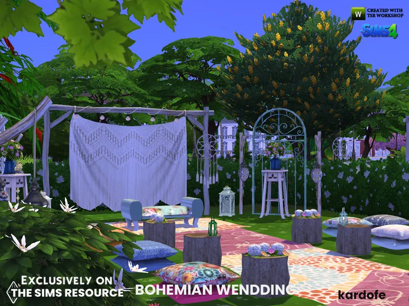 Bohemian Wedding by kardofe, Sims 4 decor CC