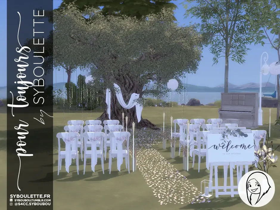 Pour Toujours wedding set by Syboulette, Sims 4 decor CC