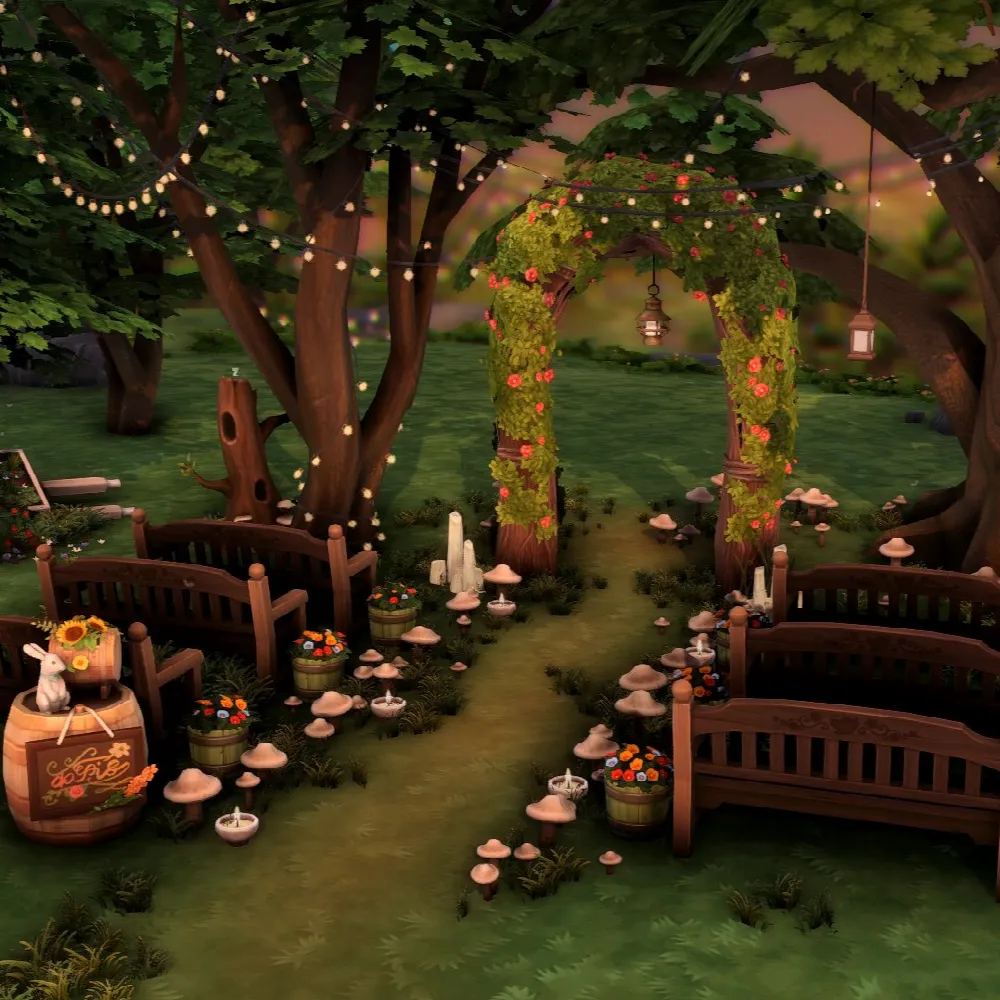 Cottage Wedding Venue by grenesims, Sims 4 community lots CC