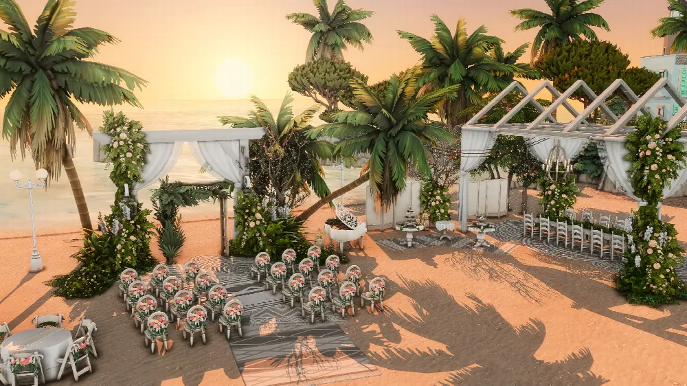 Beach Wedding by PlumbobKingdom, Sims 4 community lots CC