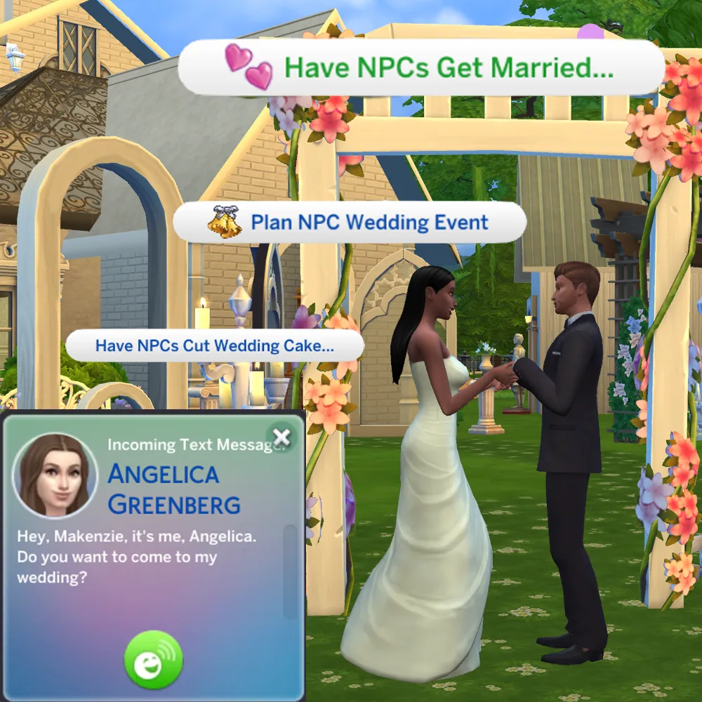 NPC Weddings and Invites by KaylaDot, Sims 4 Gameplay Tweaks mod