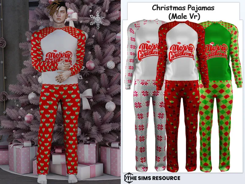 Christmas Pajamas (Male) by couquett, Sims 4 male clothes CC