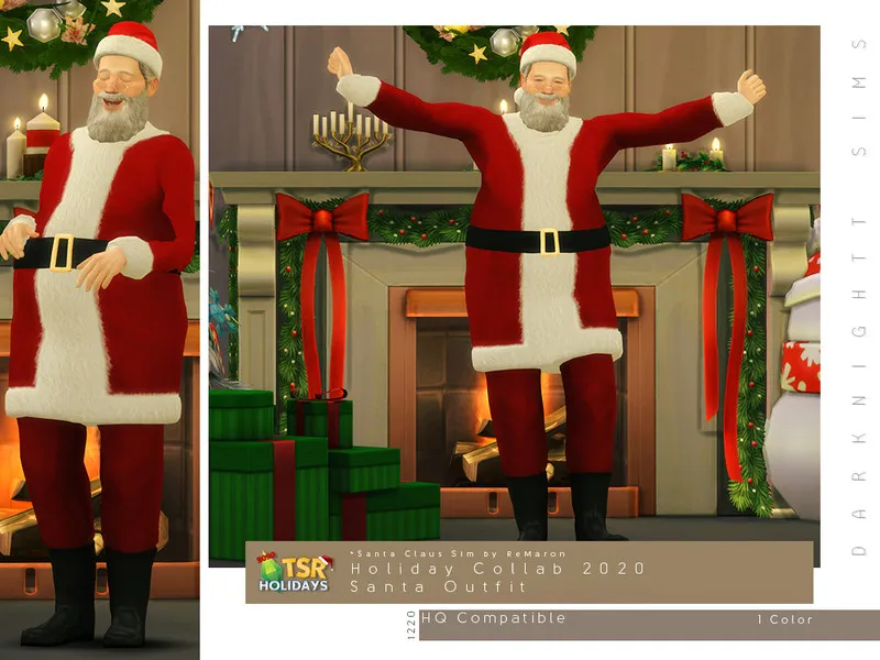 Holiday Wonderland - Santa Outfit by DarkNighTt, Sims 4 male clothes CC