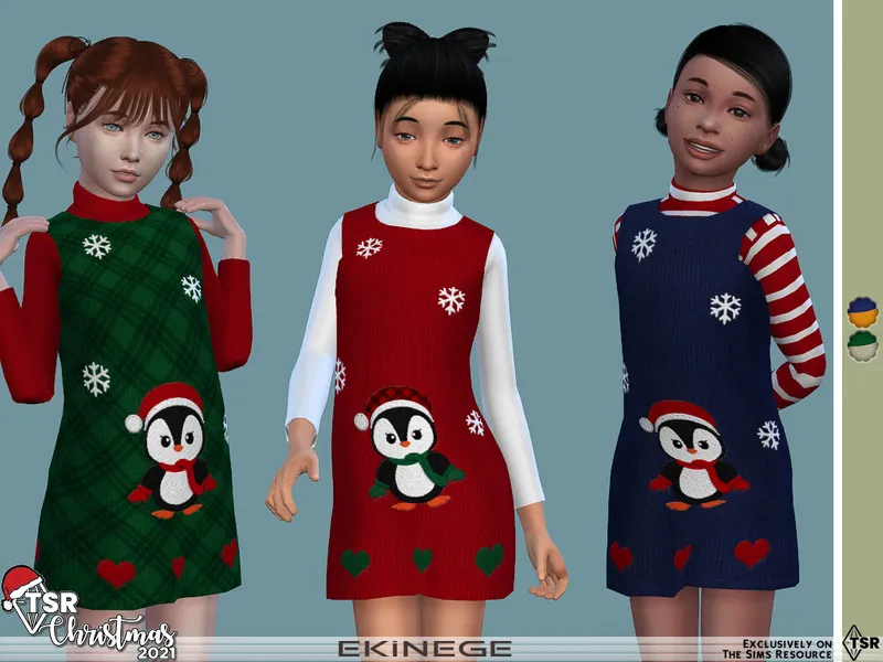 TSR Christmas 2021 - Dress by ekinege, Sims 4 female clothes CC