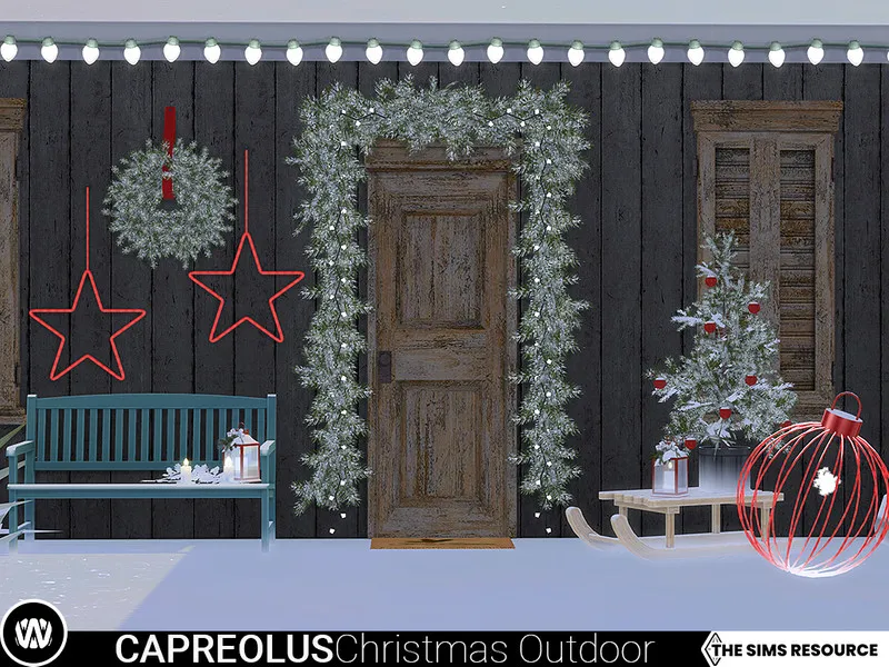 Capreolus Christmas Outdoor Decorations by wondymoon, Sims 4 decor CC