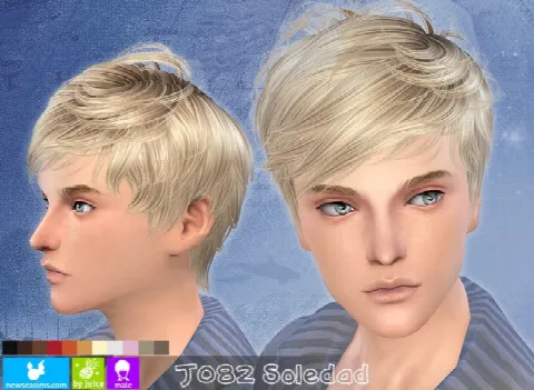 J082 Soledad hair for males by Newseasims, Sims 4 hair CC – image 2