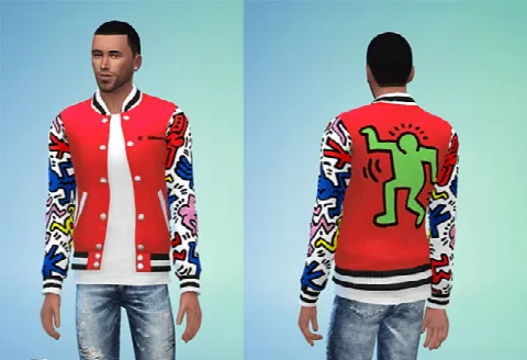 Joy Rich Keith Haring Letterman Jacket