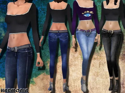 Curve-loving Look Belted Jeans