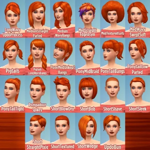 Ginger All The Hairs Female Edition by Caitie, Sims 4 hair CC – image 2