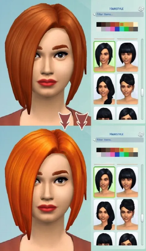 Ginger All The Hairs Female Edition by Caitie, Sims 4 hair CC – image 3