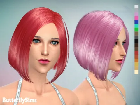 Bob hair 124 by YOYO, Sims 4 hair CC – image 3