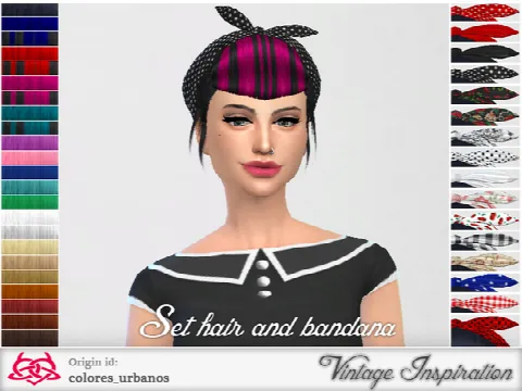 Set retro alternative hair bandana