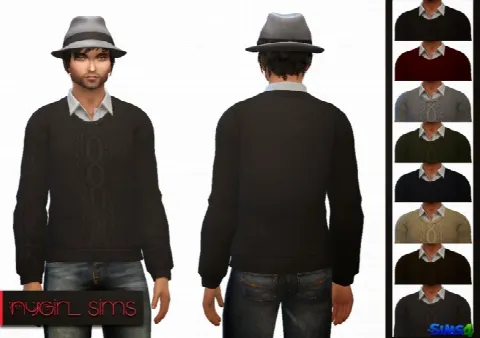 Collared Shirt with Cable Knit Sweater