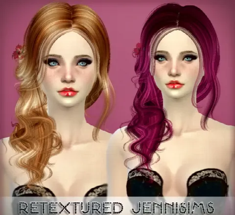 Newsea’s Rainbow Gate and Samantha hair retextures by Jennisimsunanuevaexperiencia, Sims 4 hair CC – image 3