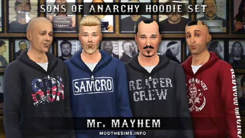 Sons of Anarchy Hoodie Zipper Set