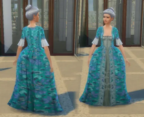 Rococo Dress Conversion by Kiara24, Sims 4 female clothes CC – image 2