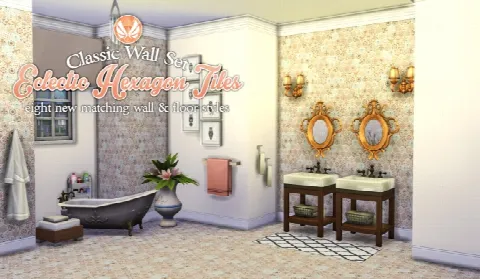 Eclectic Hexagon Tile Walls and Flooring