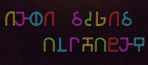 Neon Signs “Alphabet” Simlish