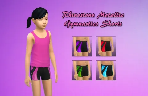 Rhinestone Metallic Gymnastics Shorts