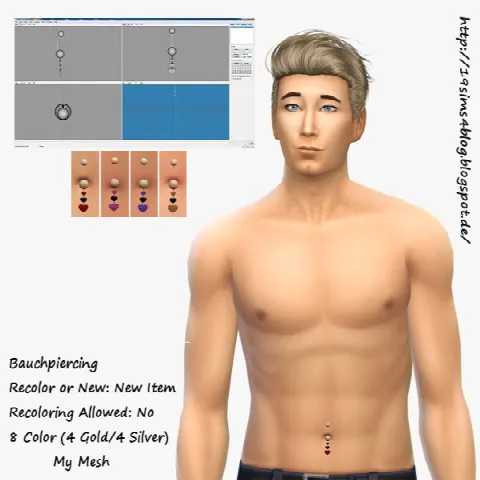 Belly piercing for males