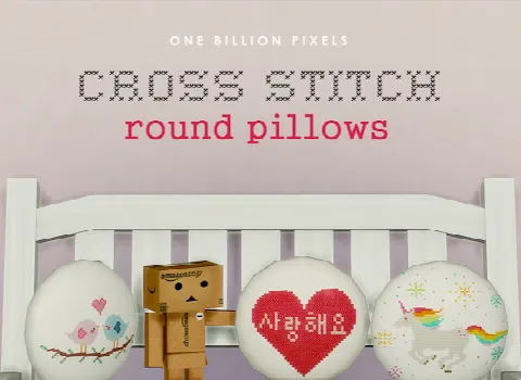 Cross Stitch Round Pillows