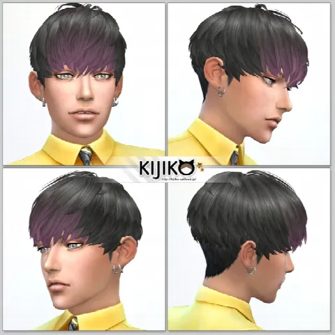 Short Hair With Heavy Bangs (Males) by kijiko, Sims 4 hair CC – image 2