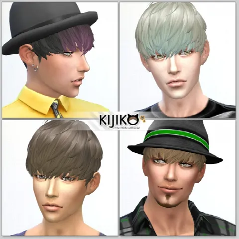 Short Hair With Heavy Bangs (Males) by kijiko, Sims 4 hair CC – image 3