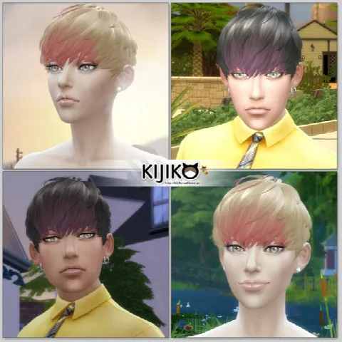 Short Hair With Heavy Bangs (Males) by kijiko, Sims 4 hair CC – image 4