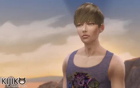 Short Hair With Heavy Bangs (Males) by kijiko, Sims 4 hair CC – image 5