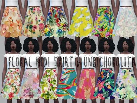 Floral midi skirt at