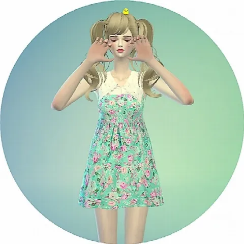 Big collar flower onepiece dress