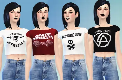 Cropped band tops