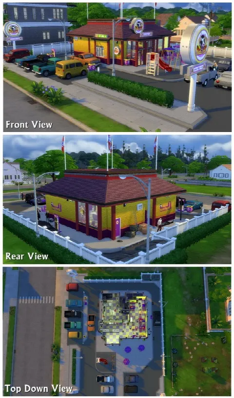 Moobie’s Fast Food Restaurant by Simdoughnut, Sims 4 community lots CC – image 2