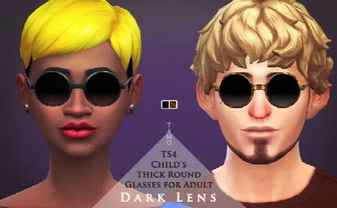 Round Glasses with Dark Lenses