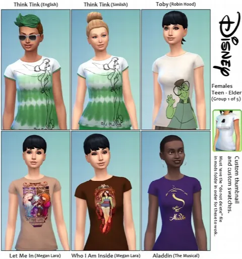 30 Disney themed t-shirts