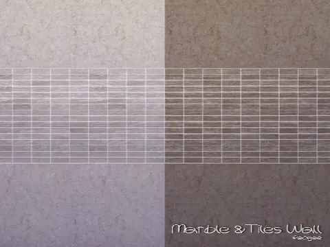 Marble & Tiles Wall by Paogae, Sims 4 walls & floors CC – image 2