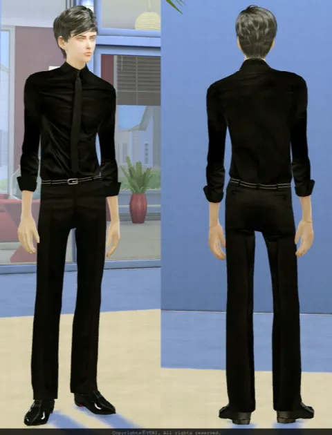 Black Tie Shirt + Pants