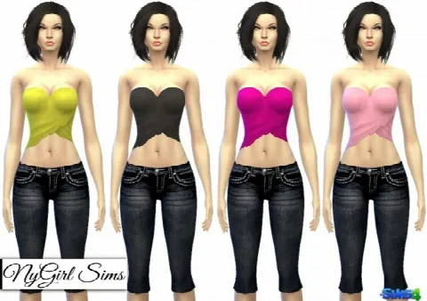 Primitive Strapless Wrap Top by Nygirlsims4, Sims 4 female clothes CC – image 2