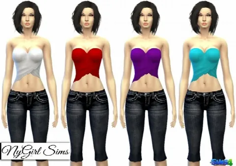 Primitive Strapless Wrap Top by Nygirlsims4, Sims 4 female clothes CC – image 3