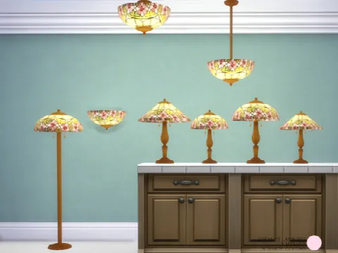 Tiffanys Lamp Set by DOT, Sims 4 lighting CC – image 2
