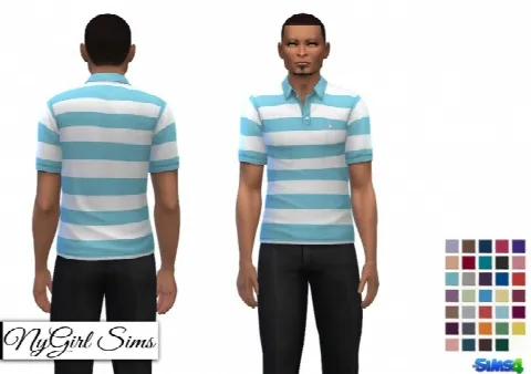 White Striped Polo V1