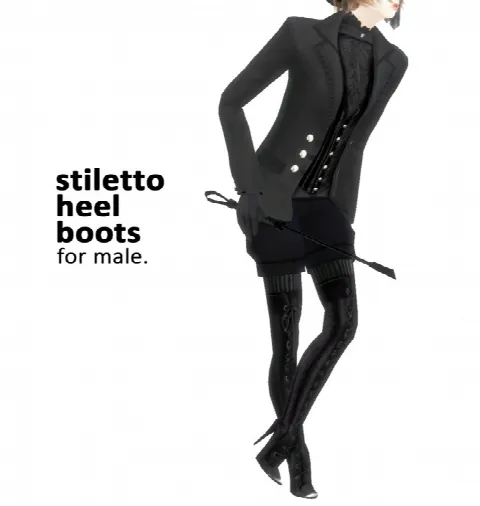 Stiletto heel boots for males