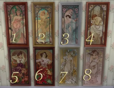 8 paintings by Alphonse Mucha